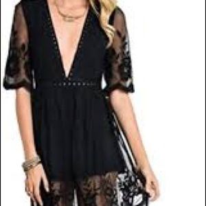 Wishlist Women’s black trim lace maxi dress